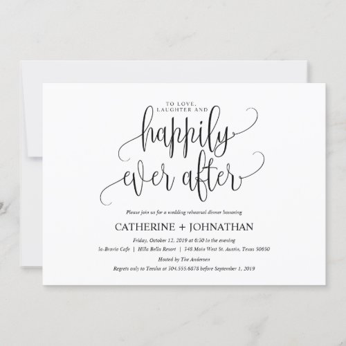 Elegant Wedding Rehearsal Dinner Invitation Card