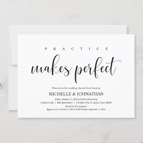 Elegant Wedding Rehearsal Dinner Invitation Card