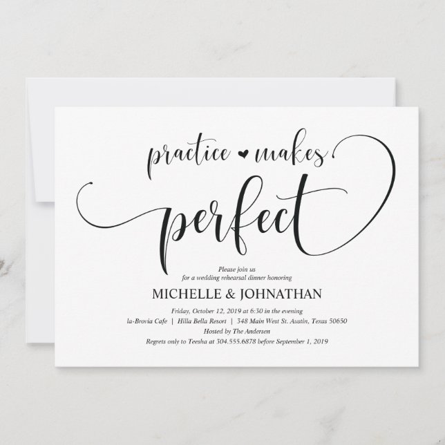 Elegant Wedding Rehearsal Dinner Invitation Card (Front)