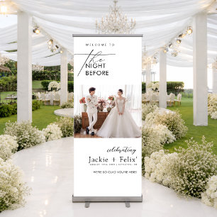 Elegant Wedding Rehearsal Dinner Welcome Retractable Banner