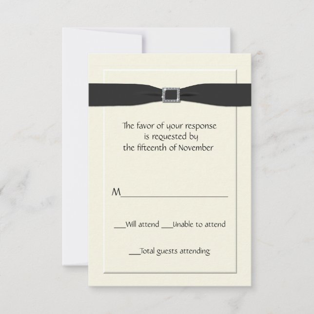 Elegant Wedding Response Card (Front)