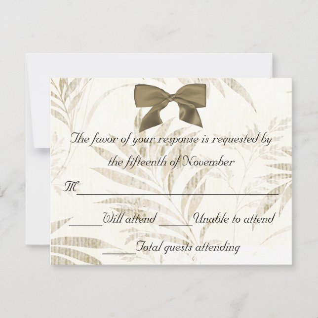 Elegant Wedding Response Card (Front)