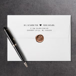 Elegant Wedding Return Address Envelope<br><div class="desc">Elegant return address envelopes for your wedding invitations,  save the dates,  engagement announcements,  couples shower invites,  thank you cards and other correspondence. Personalize with your names joined together by a heart in elegant typography and your address in simple modern typography.</div>