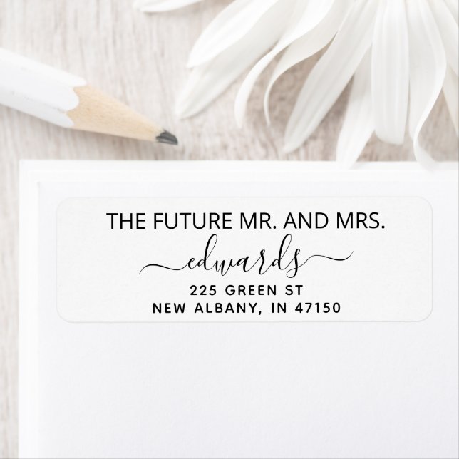 Elegant Wedding Return Address Future Mr and Mrs Label (Insitu)