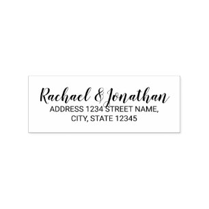 Elegant Wedding Return Address Rubber Stamp
