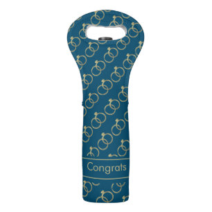 Elegant Wedding Ring Congrats Gold Wine Bag