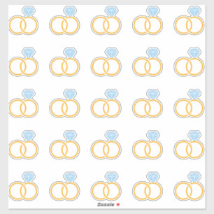 Elegant Wedding Ring Kiss-Cut Sticker