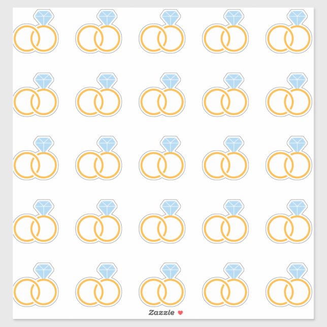 Elegant Wedding Ring Kiss-Cut Sticker (Sheet)