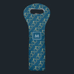 Elegant Wedding Ring Pattern Gold Wine Bag<br><div class="desc">Personalized Monogrammed Name Wine Bag - Faux Gold Ring Pattern</div>