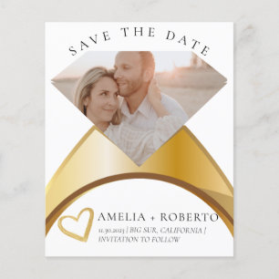 Elegant Wedding Ring Save The Date Photo Card Flyer