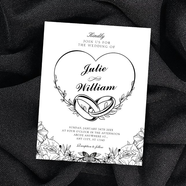 Elegant wedding rings invitation (Creator Uploaded)