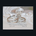 Elegant wedding rings  Save the Date Announcement Postcard<br><div class="desc">Simple script – elegant wedding rings Save the Date invitation. Add your personal Save the Date message on the back or leave it blank and  handwritten  your message in person.</div>