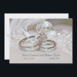 Elegant wedding rings  Save the Date Invitation<br><div class="desc">Simple script – elegant wedding rings Save the Date invitation. Add your personal Save the Date message on the back or leave it blank and  handwrite  your message in person.</div>