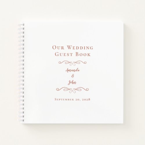 Elegant Wedding Rose Gold Chic Budget Guest Book 