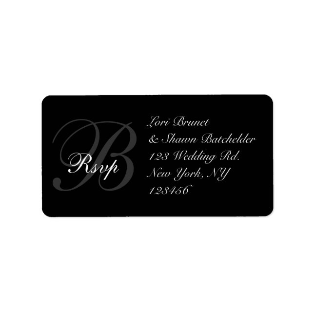 Elegant Wedding RSVP Address Label (Front)
