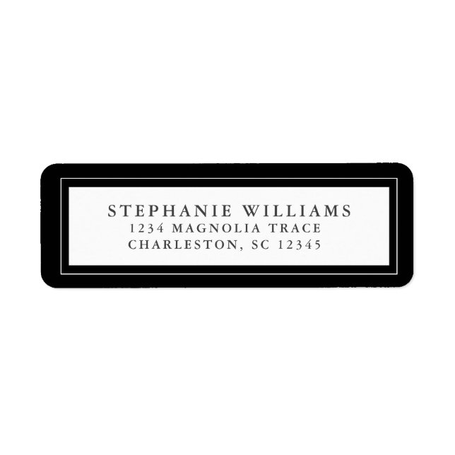 Elegant Wedding RSVP Black and White Label (Front)
