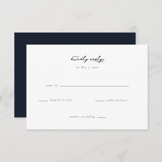 Elegant Wedding RSVP Card (Front/Back)