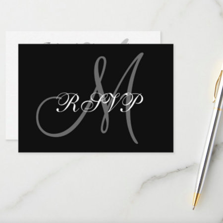 Elegant Wedding Rsvp Card With Monogram