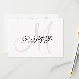 Elegant Wedding RSVP Card with Monogram