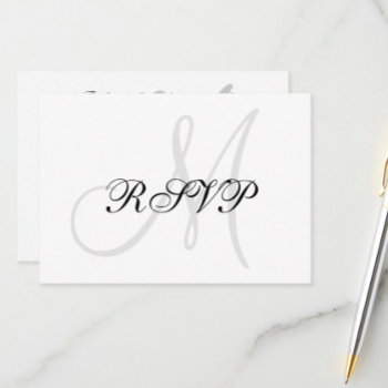 Elegant Wedding Rsvp Card With Monogram by monogramgallery at Zazzle