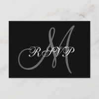 Elegant Wedding RSVP Card with Monogram