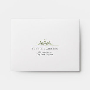 Elegant wedding RSVP Envelope & vintage Liner