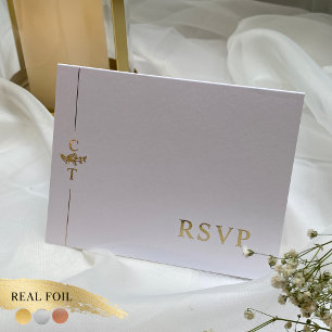 Elegant Wedding RSVP Folded Gold Foil Card