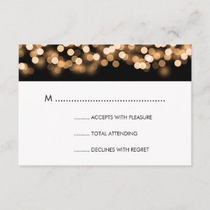 Elegant Wedding RSVP Gold Hollywood Glam Card