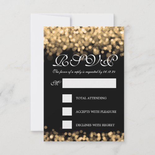 Elegant Wedding RSVP Gold Lights