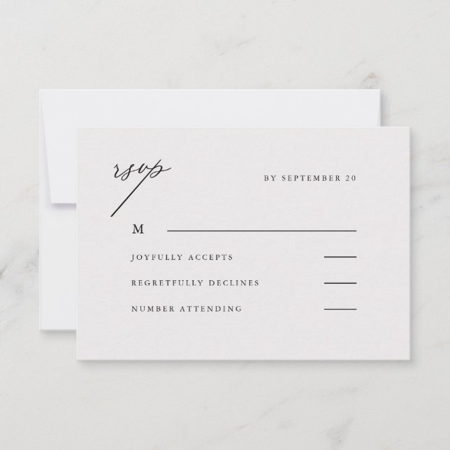 Elegant Wedding Rsvp in Black (Front)