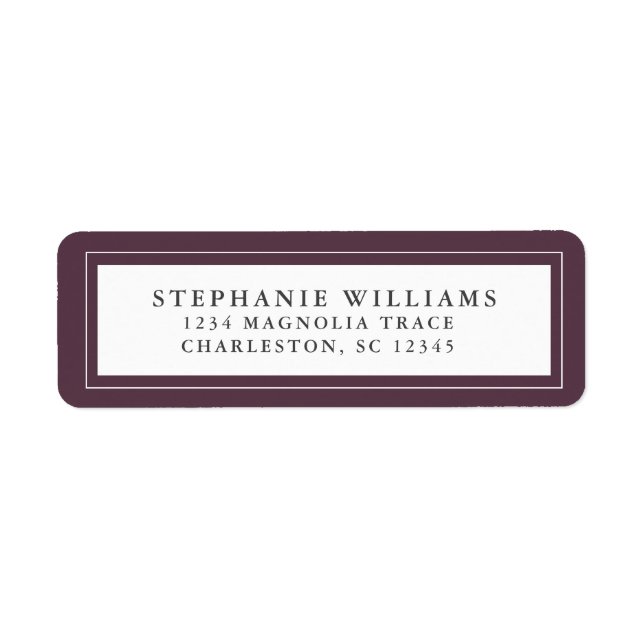Elegant Wedding RSVP Modern Dramatic Luxury Purple Label (Front)