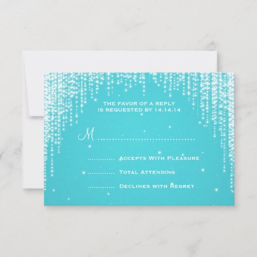Elegant Wedding RSVP Night Dazzle Blue