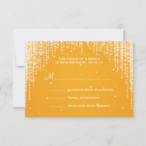 Elegant Wedding RSVP Night Dazzle Orange