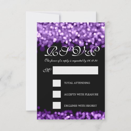 Elegant Wedding RSVP Purple Lights