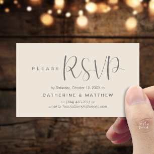 Elegant "Wedding RSVP" Reminder Details Enclosure Card