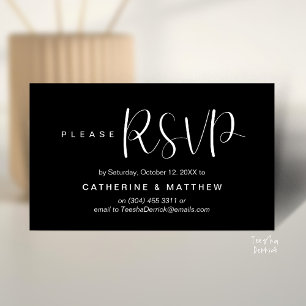 Elegant "Wedding RSVP" Reminder Details Enclosure Card