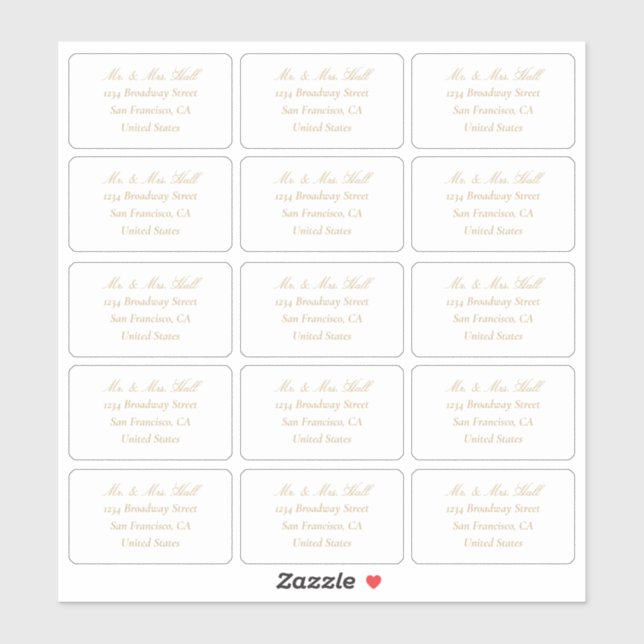 Elegant Wedding RSVP Return Address Labels (Sheet)
