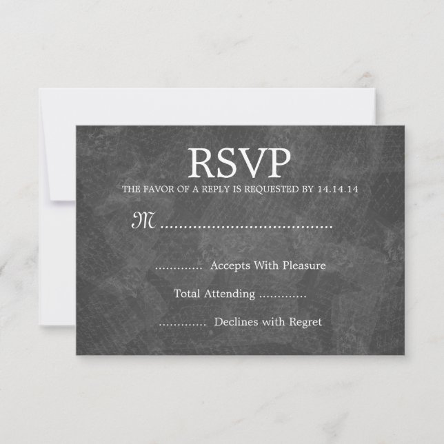 Elegant Wedding RSVP Romantic Paris Black Card (Front)