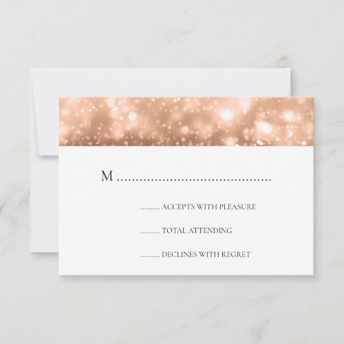 Elegant Wedding RSVP Rose Gold Shimmer Lights