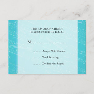 Elegant Wedding RSVP Sheet Music Blue