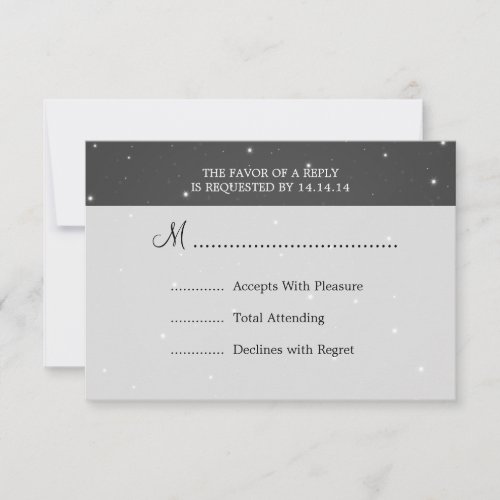 Elegant Wedding RSVP Sparkling Chain Black