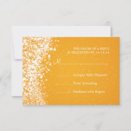 Elegant Wedding RSVP Sparkling Wave Orange