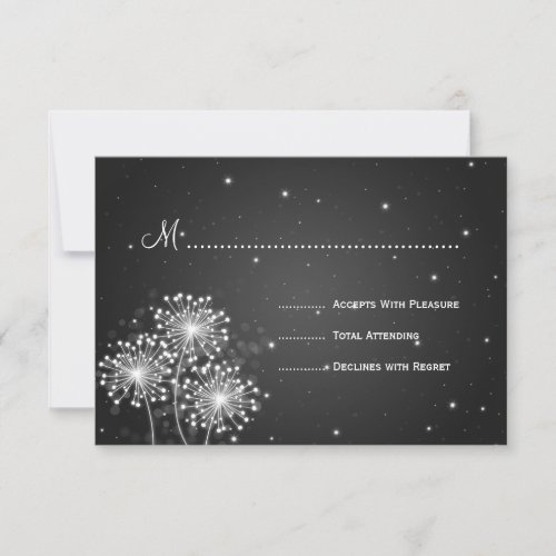 Elegant Wedding RSVP Summer Sparkle Black