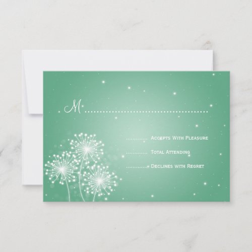 Elegant Wedding RSVP Summer Sparkle Mint Green