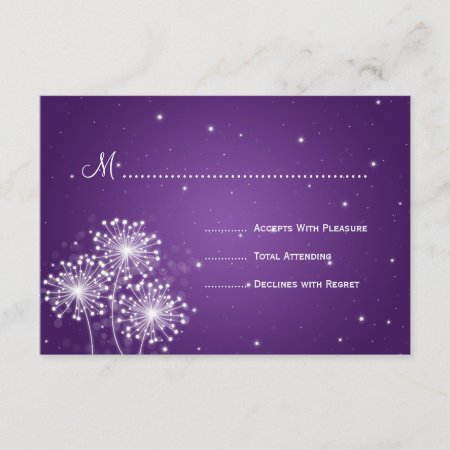Elegant Wedding Rsvp Summer Sparkle Purple