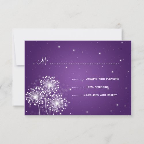 Elegant Wedding RSVP Summer Sparkle Purple