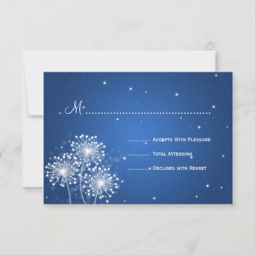 Elegant Wedding RSVP Summer Sparkle Sapphire Blue