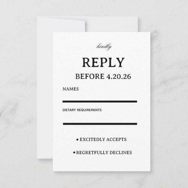 Elegant Wedding RSVP Template (Front)