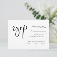 An Elegant Affair Wedding RSVP with Entree Choices, Zazzle