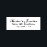 Elegant Wedding Rubber Stamp<br><div class="desc">Elegant Wedding Return Address Rubber Stamp featuring name in calligraphy font style and address in classic serif font style.

Perfect for wedding,  hoiday season and any special occasions.</div>